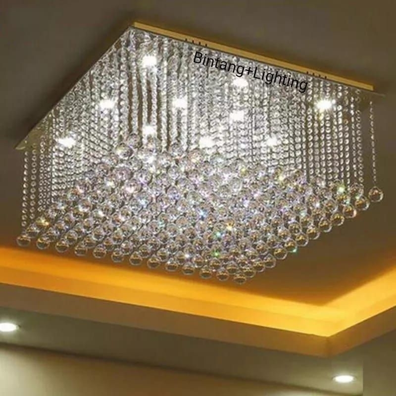 LAMPU PLAFON LAMPU HIAS FULL KRISTAL DIAMETER 60×60CM H.40CM