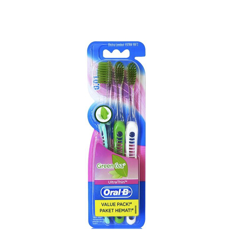 ORAL B SIKAT GIGI ULTRA THIN GREEN TEA ISI 3 PCS