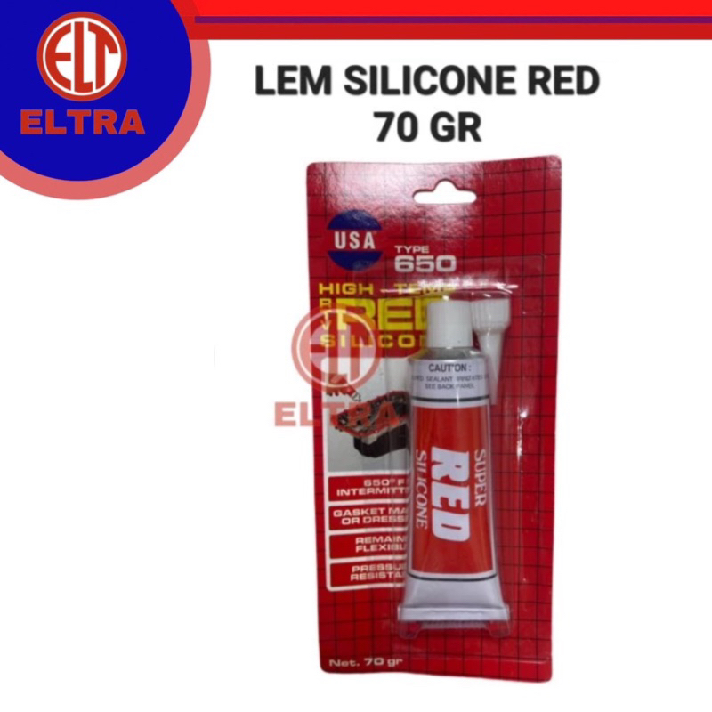 Lem silicone red besar USA 70 gr silikon lem sealant merah