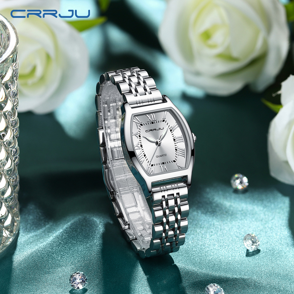 CRRJU Jam Tangan Wanita Elegan Terbaru 2023 Anti Air Rantai Kado Buat Pacar Cewek 5013