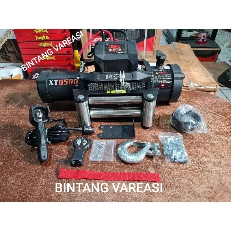WINCH BLACK HORSE GEN 2 8500 LBS TALI SLING BAJA 12 V