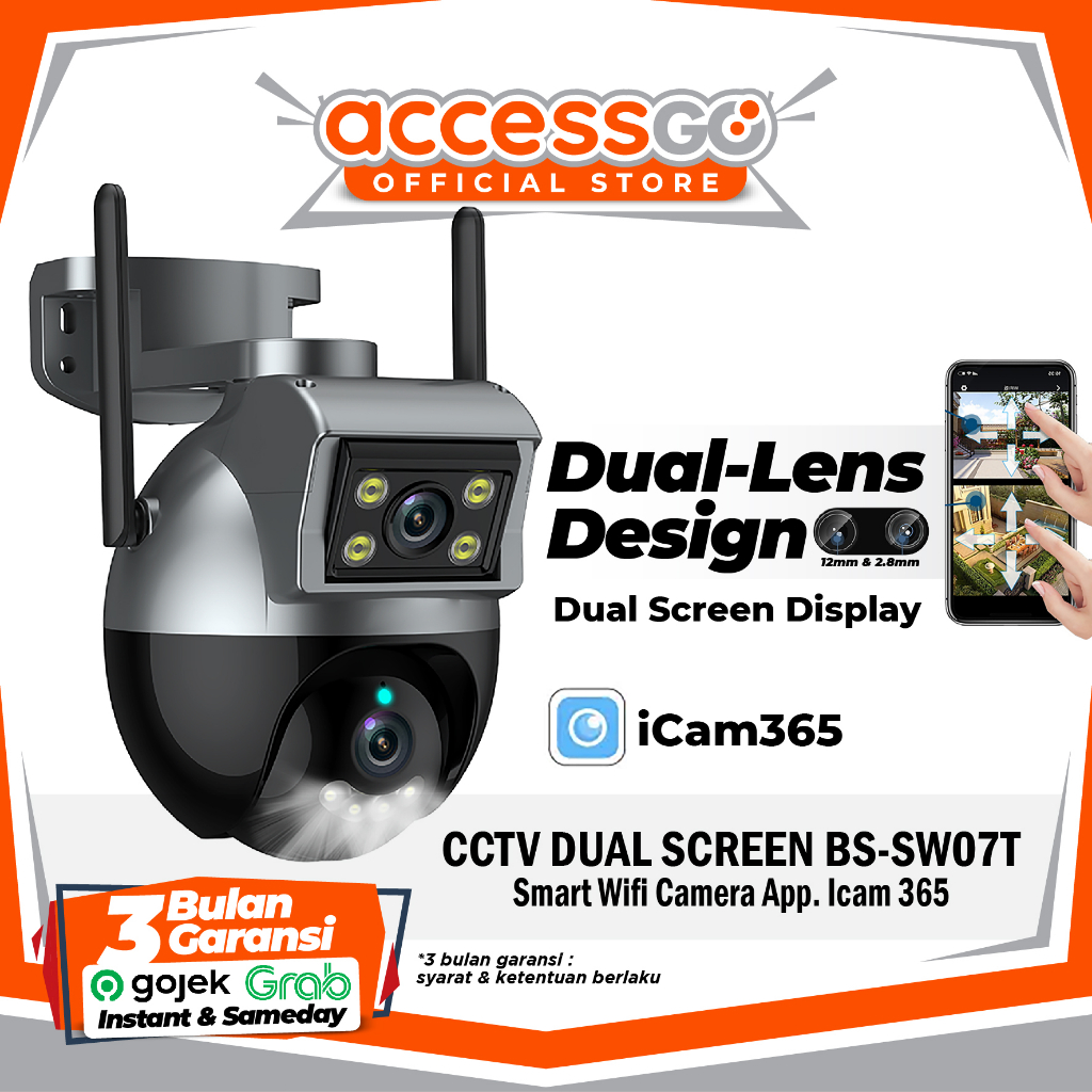 CCTV DUAL SCREEN BS-SW07T Smart Wifi Camera App. Icam 365