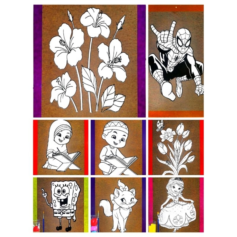 

100 pcs Lukis/Melukis/Mewarnai/Menggambar Anak Ukuran 40×30 CM