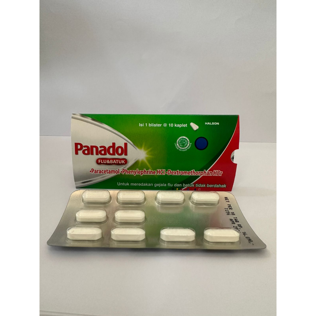 Panadol Hijau Flu &amp; Batuk Strip 10 Kaplet - Batuk Pilek