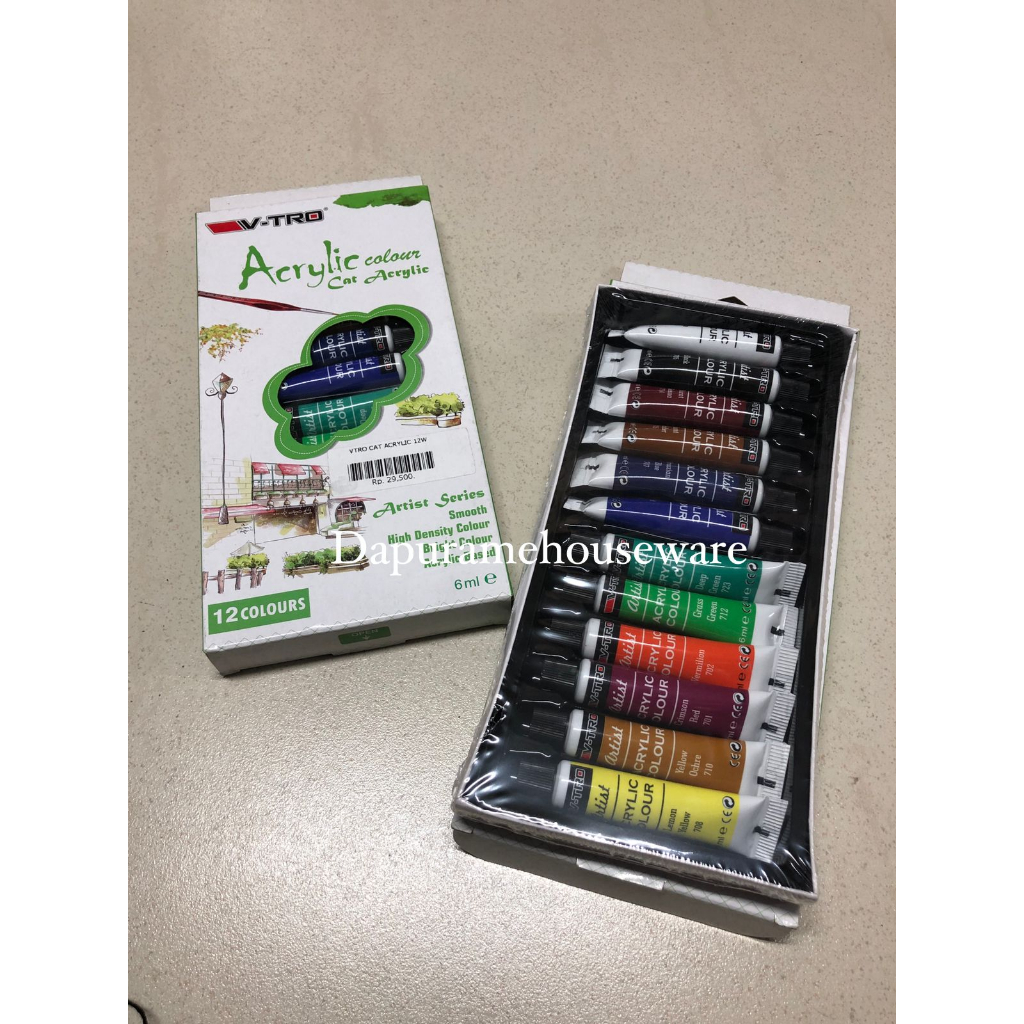

CAT MELUKIS 12 WARNA / VTRO CAT ACRYLIC 12W