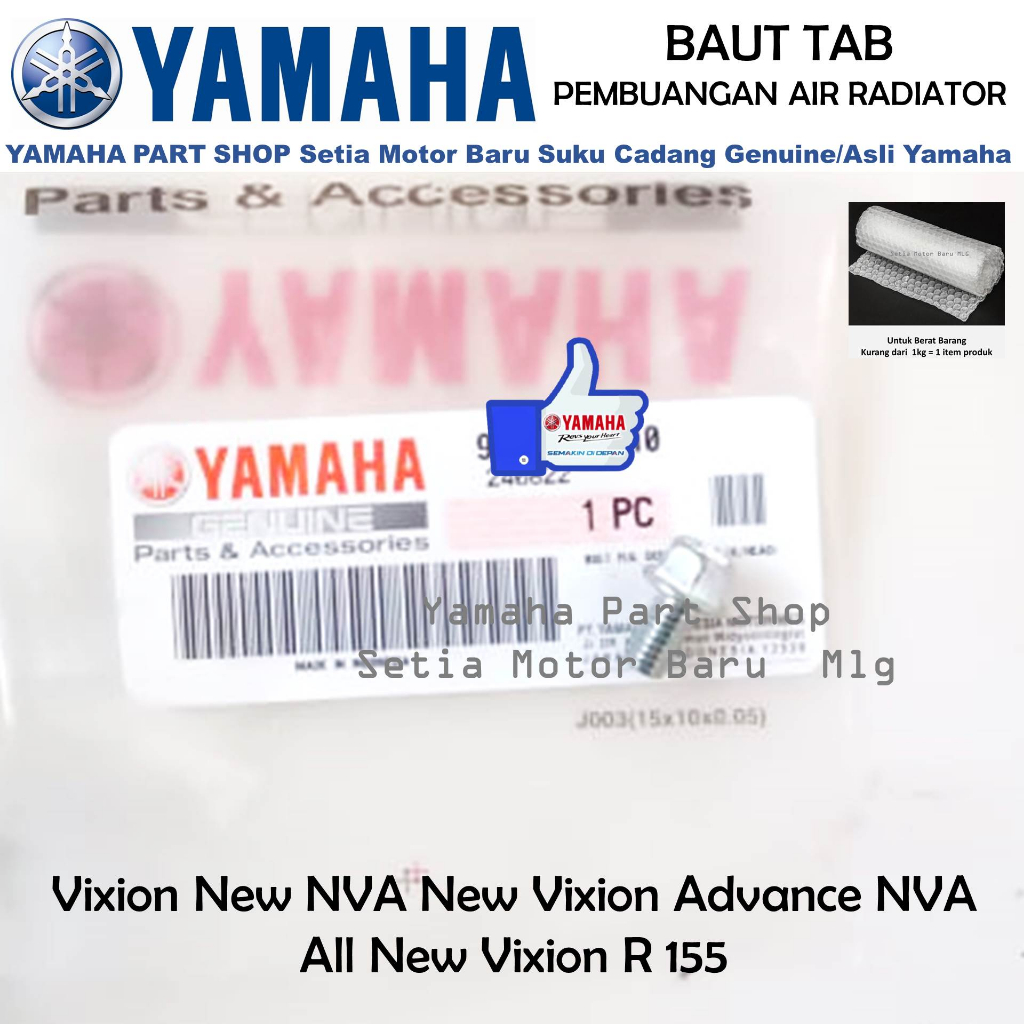Baut Tab Pembuangan Air Radiator Vixion R New NVL Advance NVA Asli Yamaha Setia Motor Baru