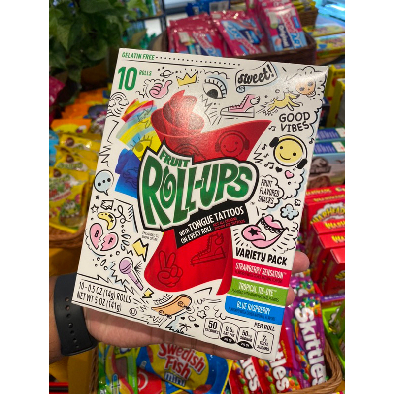 

FRUIT ROLL-UPS VARIETY PACK with tongue tattoos | FRUIT FLAVORED SNACKS | PRODUCT OF USA