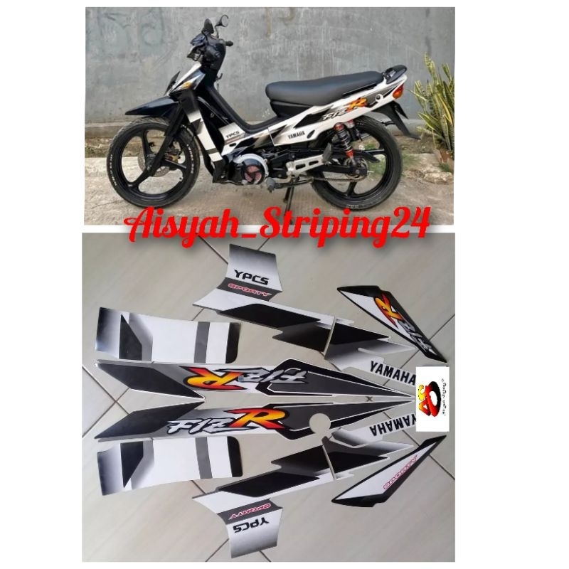 STIKER STRIPING & LIS BODY F1ZR FIZR TAHUN 2001 2002 PUTIH HITAM