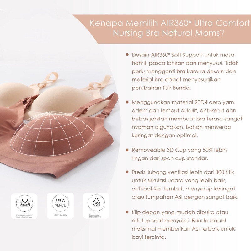 Natural Moms Air 360 Ultra Comfort Nursing Bra Bra Menyusui