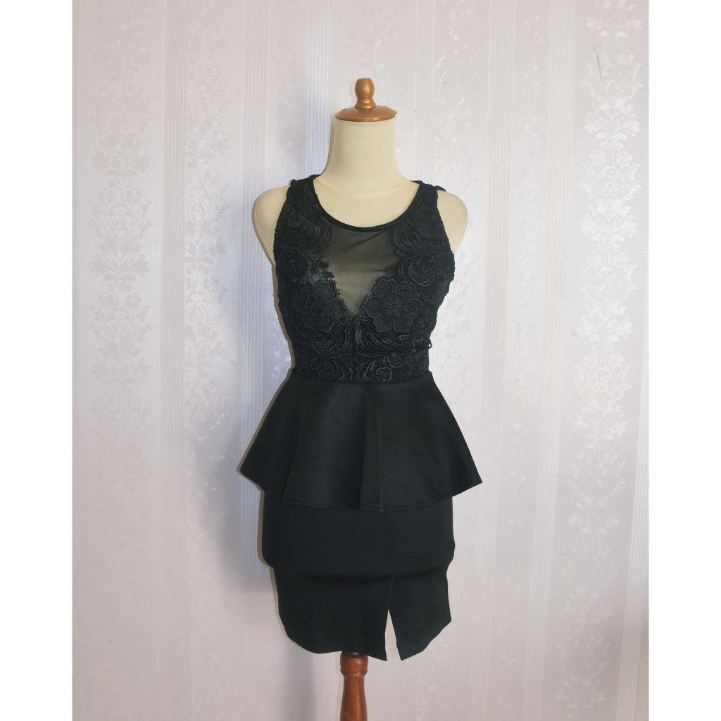 SAINTSHYLO Black Mini Dress (tag label)