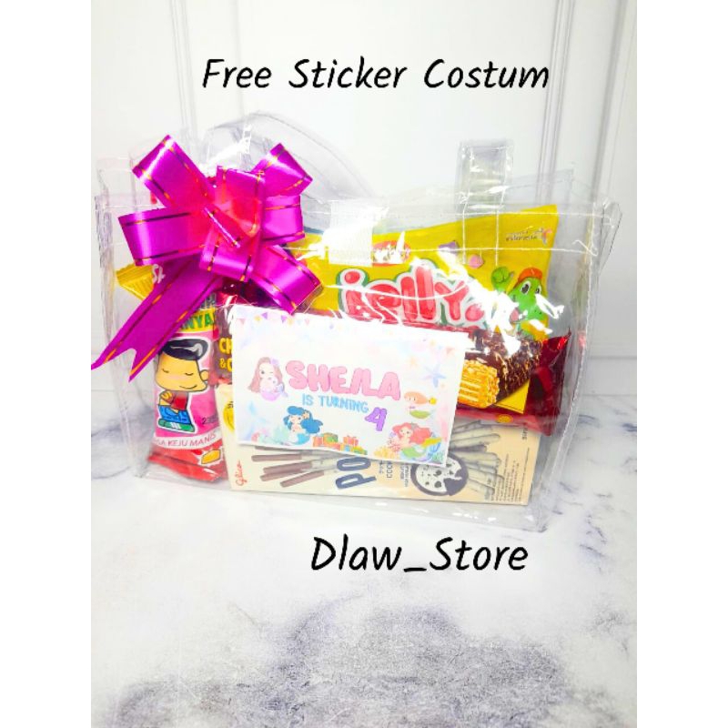 Snack Ulang Tahun Anak Kemasan Mika Goodiebag Transparan Hampers Ulang Tahun