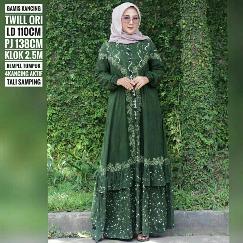 GAMIS TWILL ORI REMPEL TUMPUK BAWAH