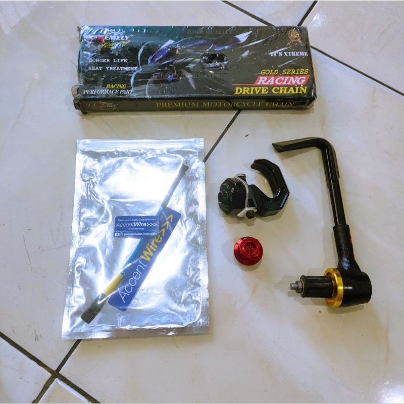 

Aksesoris Mx King , Rantai 428 , Accentwire Koil Teknotuner Hs , Gantungan Barang , Tutup Oli Model Probolt , Proguard Karbon Kanan