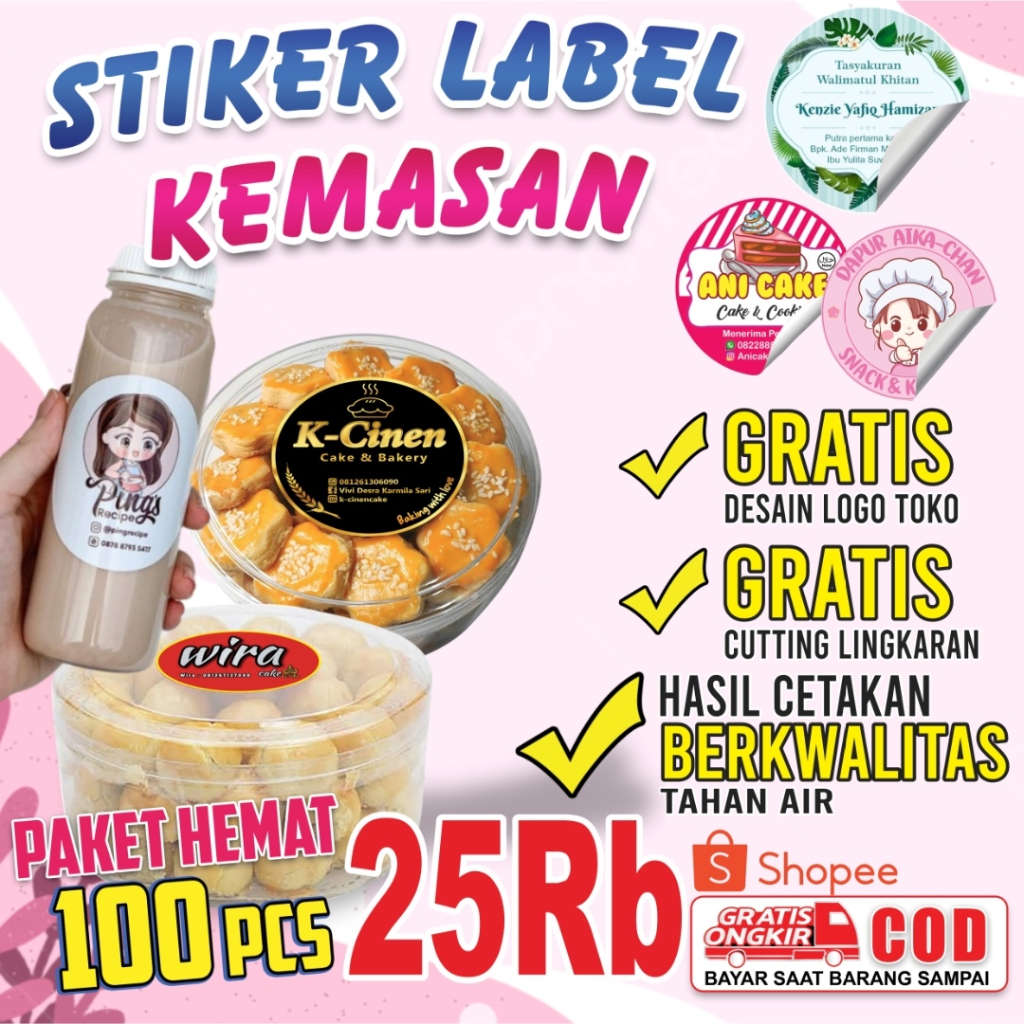 Cetak Stiker Kemasan Produk Makanan  Cromo GRATIS DESAIN,MURAH