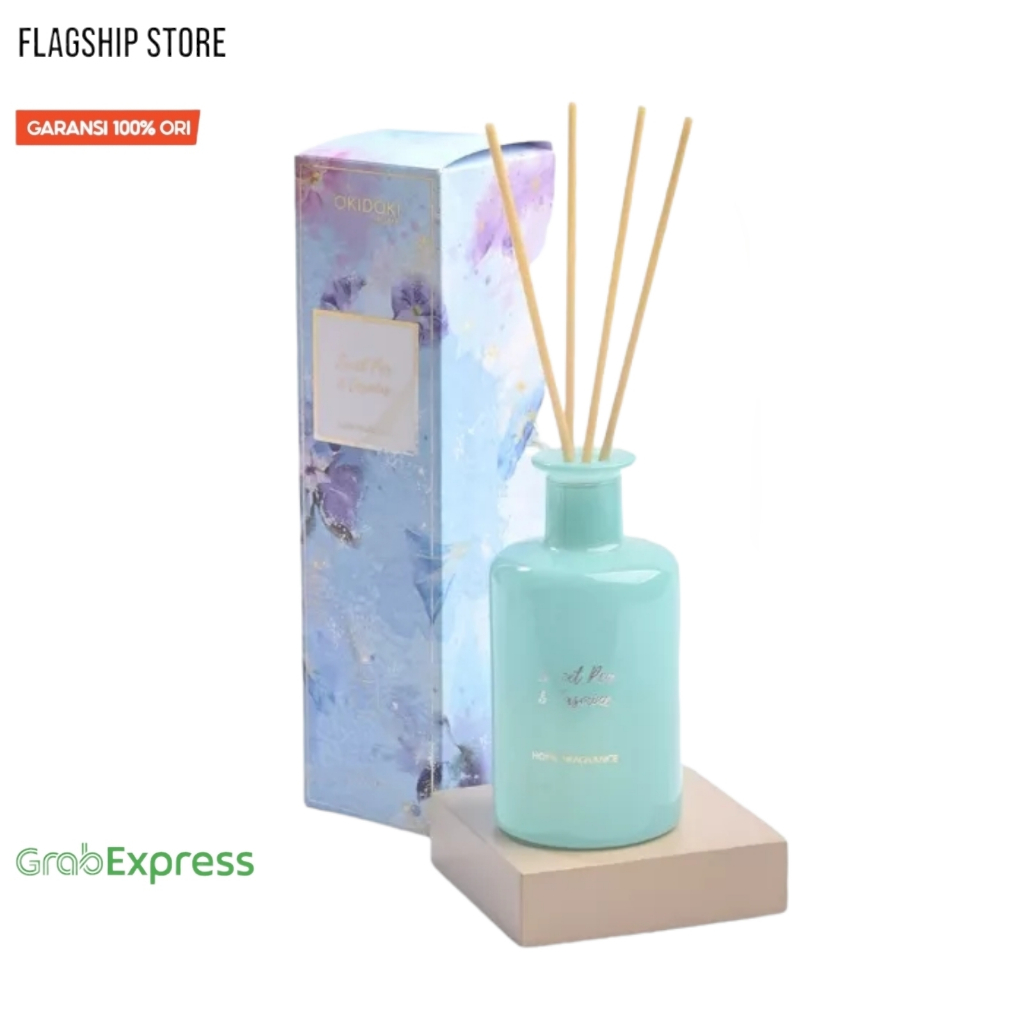 OKIDOKI Reed Diff Sweet Pea & Jasmine 200 mL - Pewangi Ruangan - Reed Diffuser - Aromatherapy
