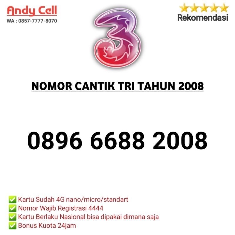 nomor cantik tri seri tahun lahir 2008/nomer cantik three tahun lahir/nomor cantik 3 tahun lahir 200