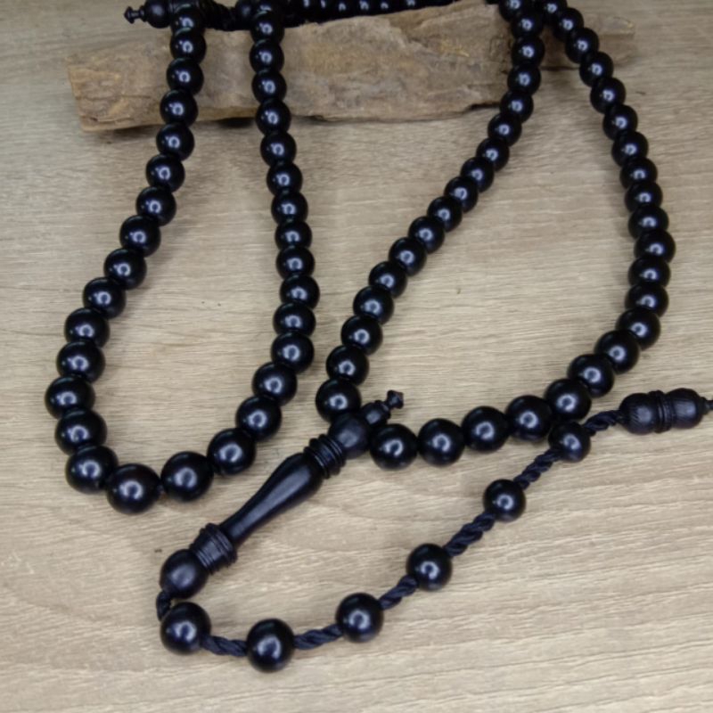 Tasbih kayu kelor hitam 8mm tasbih kelor hitam 99 butir
