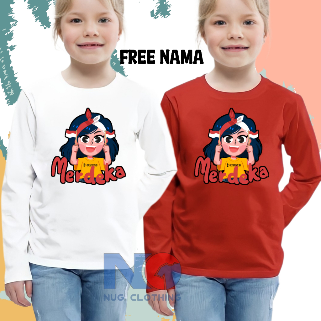 Baju Kaos Anak Perempuan Merdeka 17 Agustus Terbaru