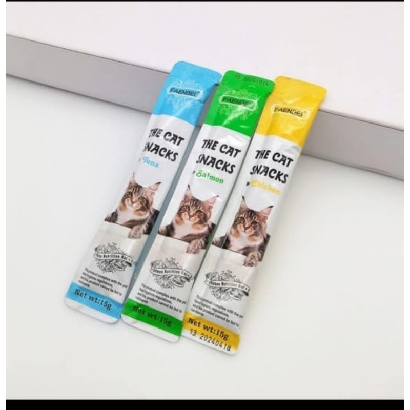 FANBEI SNACK KUCING TREAT PENGEMUK 15 GRM CREAMY MAKANAN BASAH KUCING