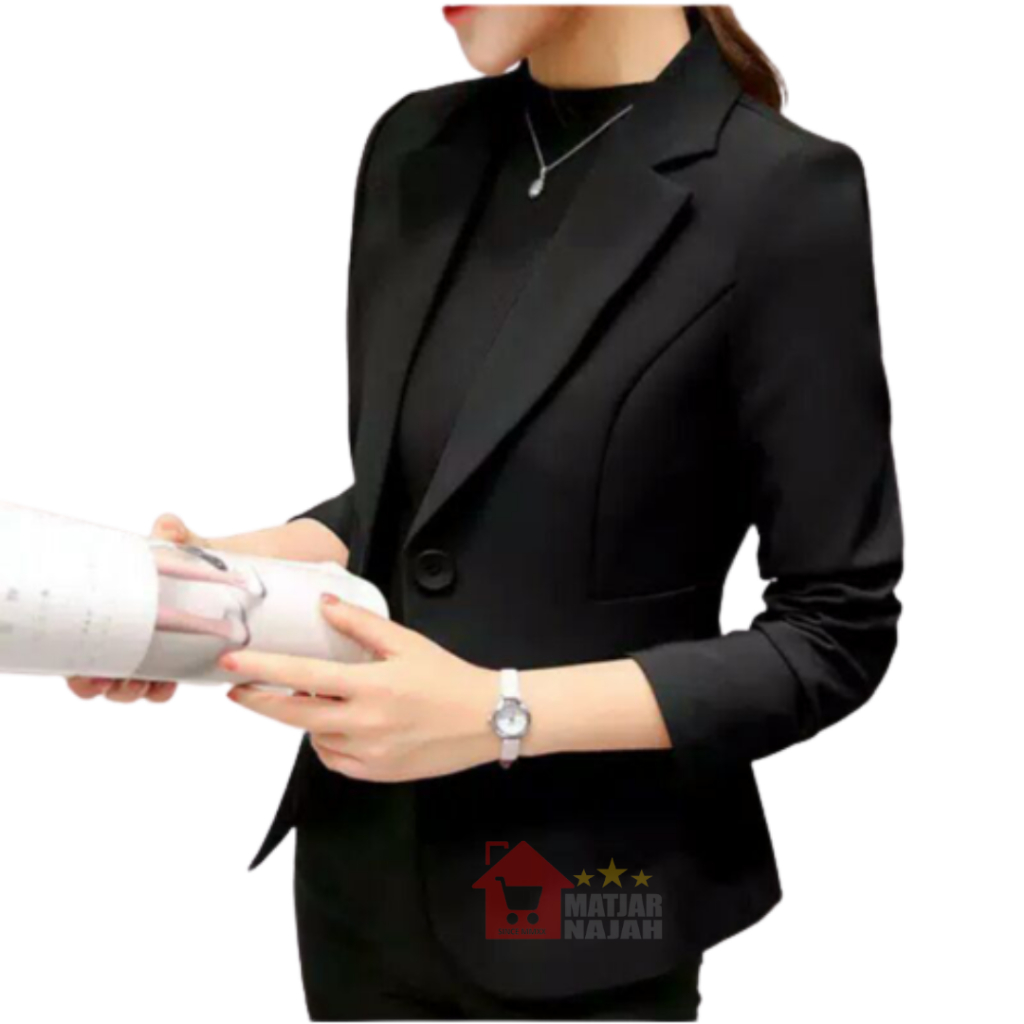 Blazer Wanita Hitam - Jas Wanita - Jas Formal Wanita - Jas Kantor - Blazer Outer Wanita - Blazer Cew