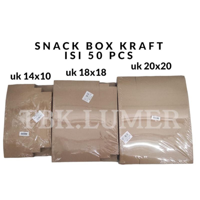 

KRAFT /SNACK BOX/KOTAK NASI 1 PAK ISI 50 PCS