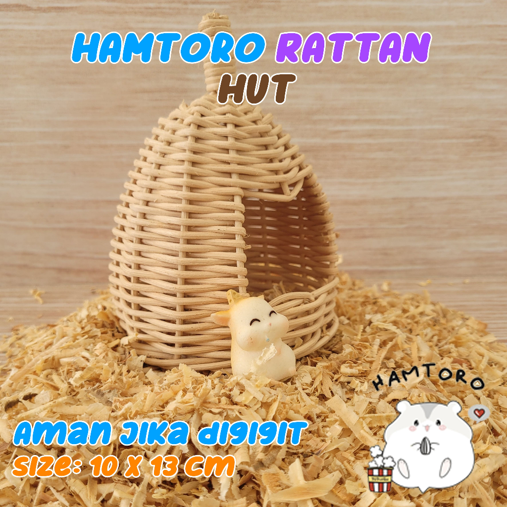 Hamtoro Rattan Hut Rumah Mainan Hamster Alami