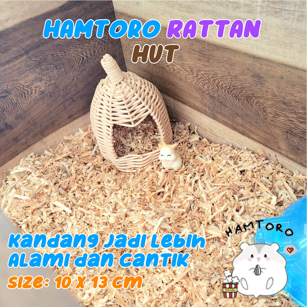 Hamtoro Rattan Hut Rumah Mainan Hamster Alami