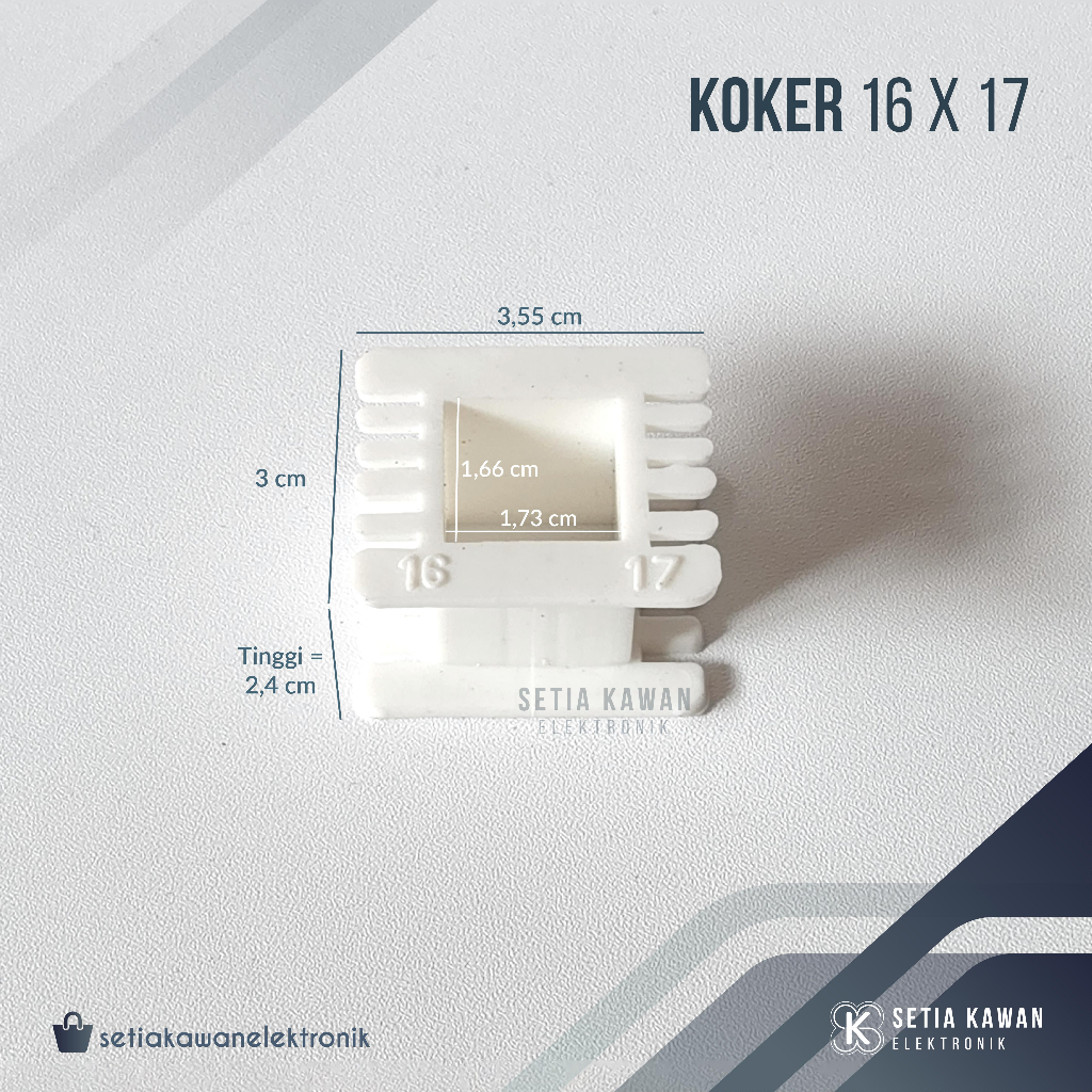 Koker Trafo Kotak 16x17 / Bobin Bobbin Dudukan Besi Plat Keren Kern Travo Tahan Panas Bahan Plastik 