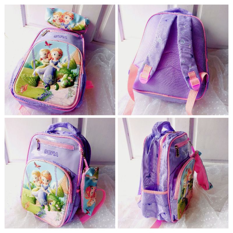 [ BAG 2D SOFIA + KOTAK PENSIL ] Ransel anak kecil untuk TK - SD tas ransel sofia backpack beautiful 