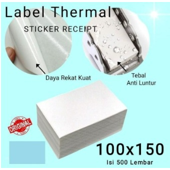 LABEL STICKER THERMAL LIPAT 100 X 150 BARCODE UKURAN 100X150