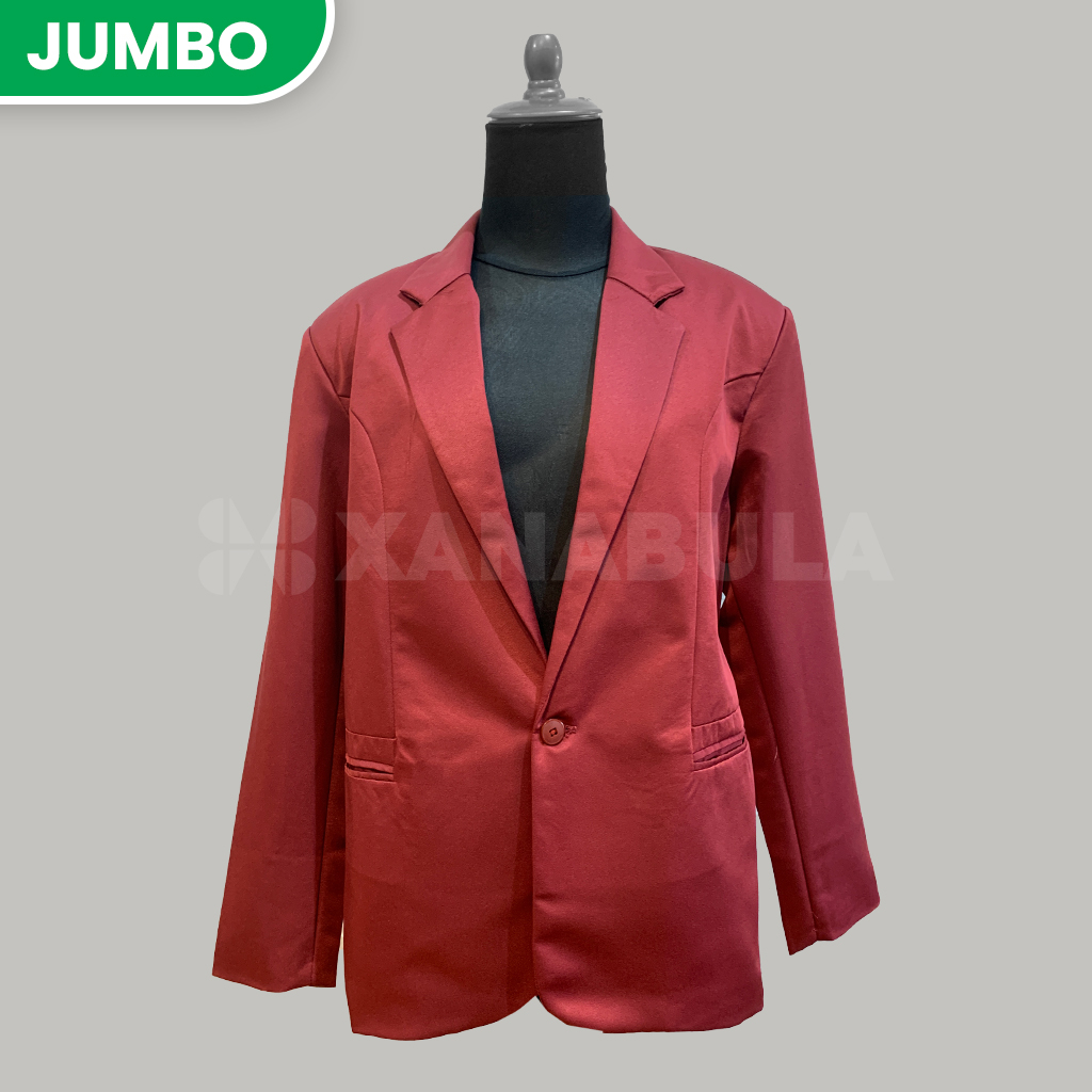 XNBL.ID Jas Blazer Wanita Jumbo Big Size Premium Merah Maroon