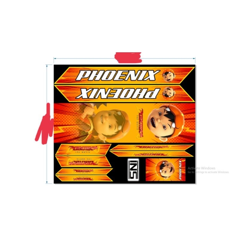 stiker sepeda anak boboboy UK 12 16