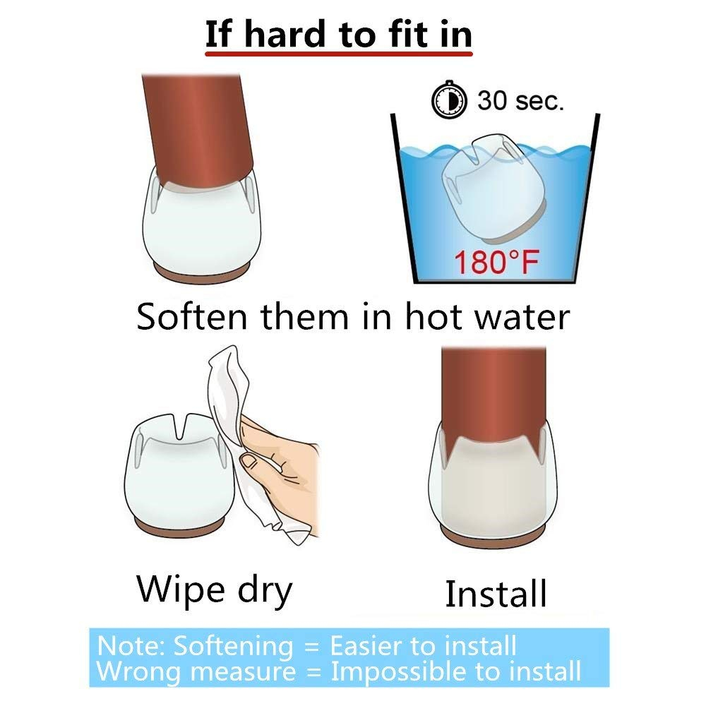 Alas Pelindung Kaki Kursi Silikon Anti Gores Size S 16 PCS - CH-46 - Transparent