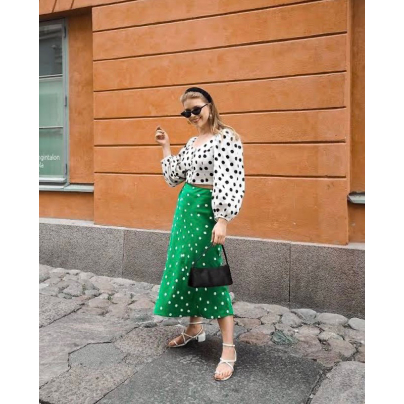 blouse polkadot H&m crop