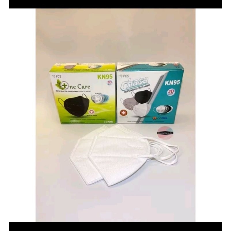 masker kn95 one care chasa warna hitam isi 10 pcs