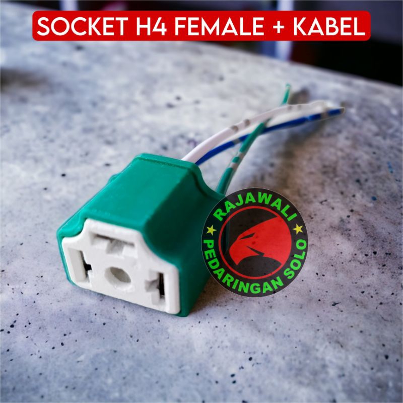 SOKET H4 FEMALE + KABEL SOKET LAMPU MOBIL