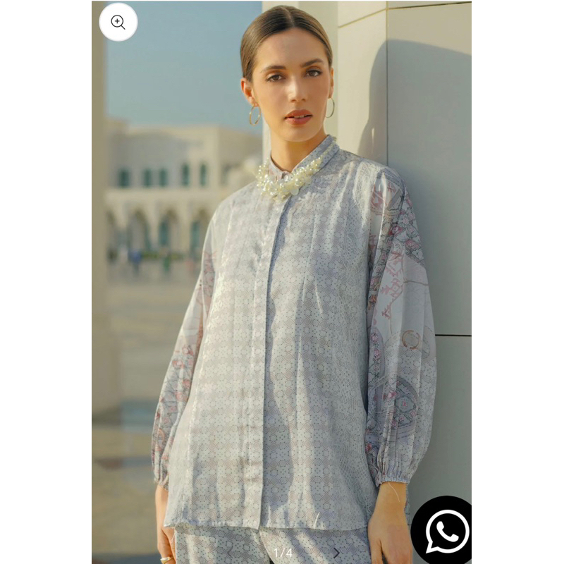 Festive shirt benang jarum buttonscarves ivory-L