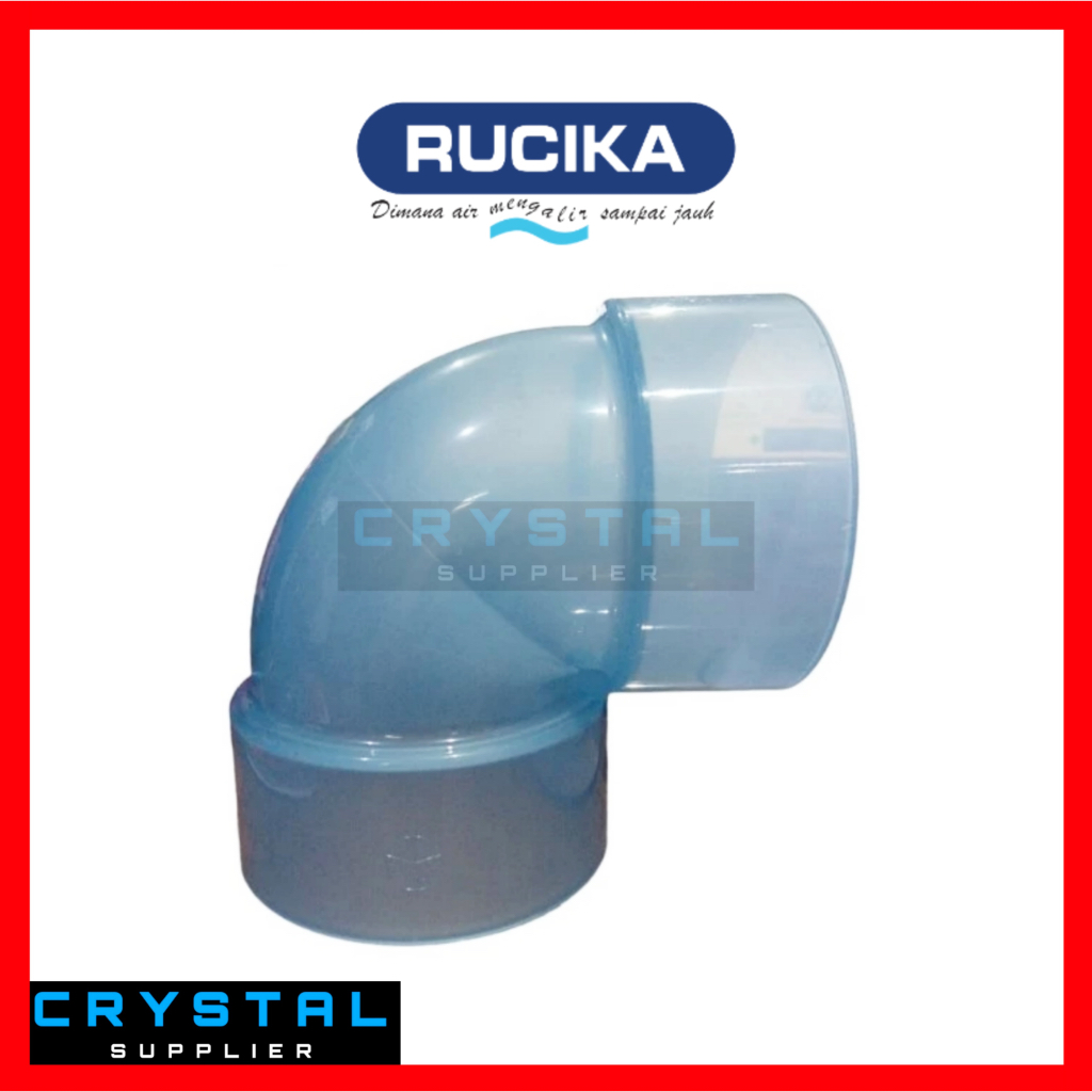 KNIE TRANSPARENT RUCIKA 4" inch D PVC Transparan ELBOW Knee Keni L 90