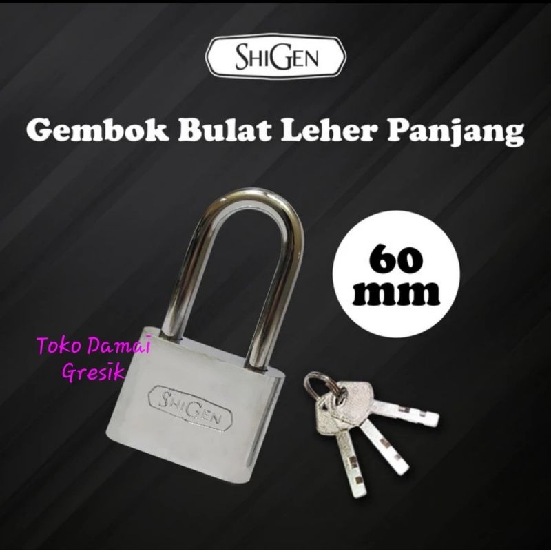 Shigen Gembok Bulat Panjang 60mm Chrome