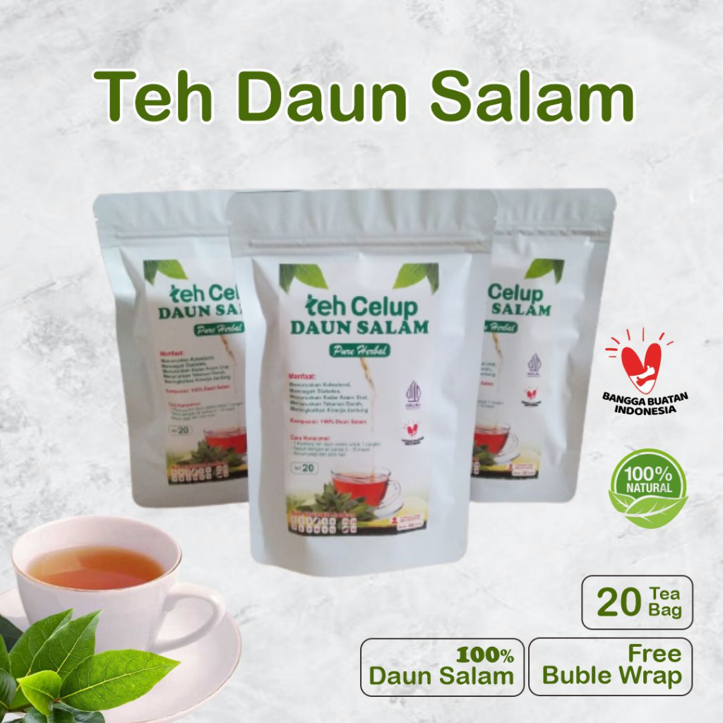 

Teh Daun Salam, Daun Kelor, Jati Cina Herbal Alami - Teh Celup Herbal Alami