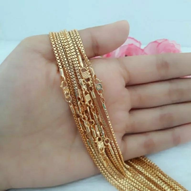 Perhiasan Aksesoris wanita Kalung Italy dewasa Xuping sepuh/crom kuat,mirip perhiasan emas asli -+50