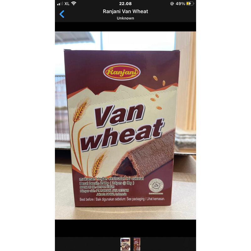 

wafer isi coklat van wheat ranjani