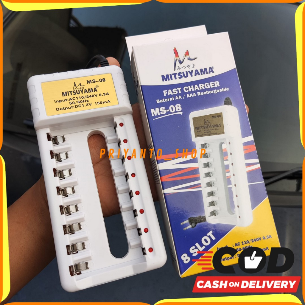 CAS CHARGER BATERAI AA AAA A2 A3 BATTERY FLASH KAMERA ISI 8