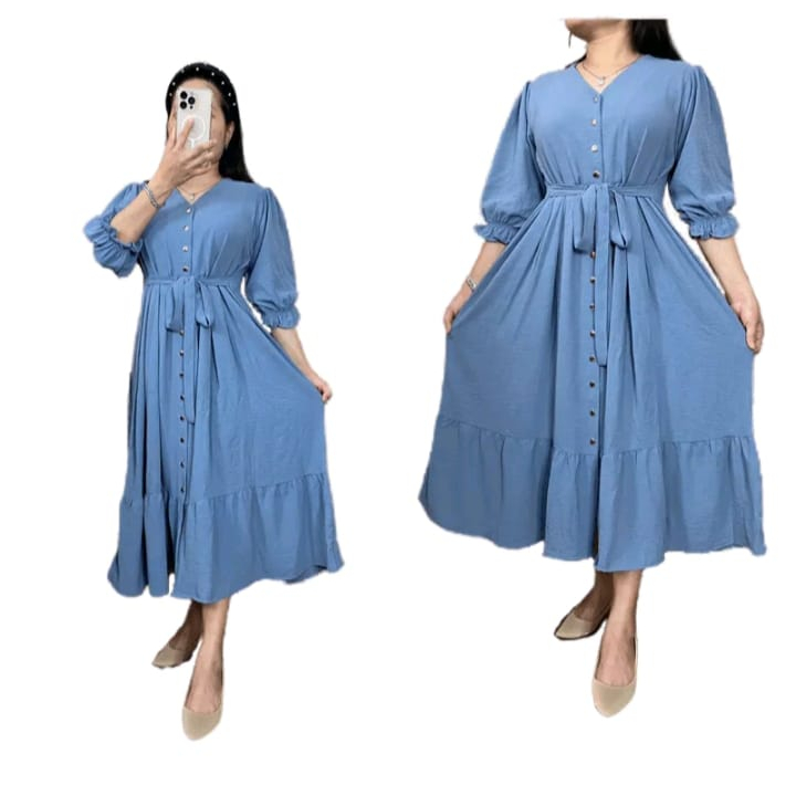 FELIN midi dress Crinkle airflow premium import