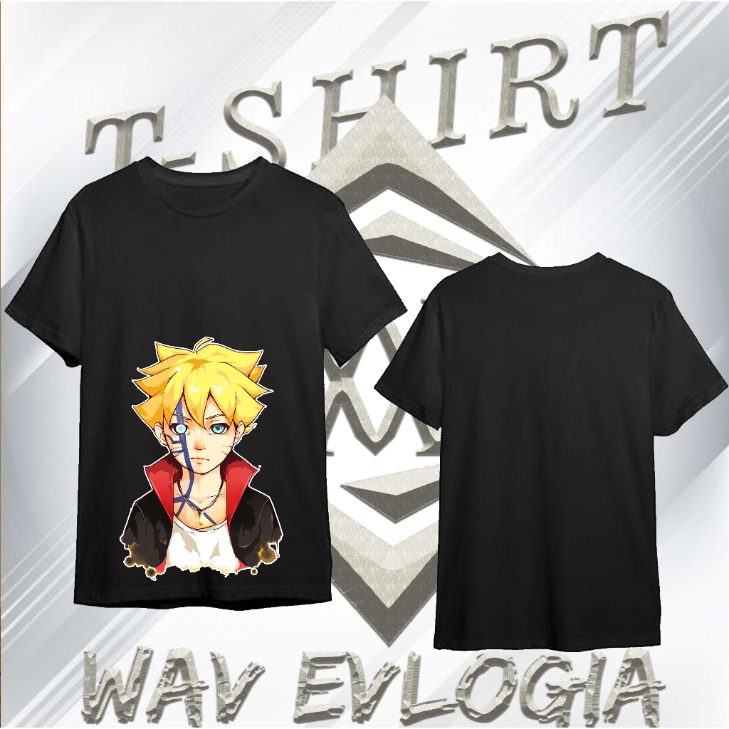 (039)  KAOS DISTRO FASHION WAV EVLOGIA MOTIF BORUTO ANIME MODE KARMA FREE STICKER   PRIA WANITA KERE