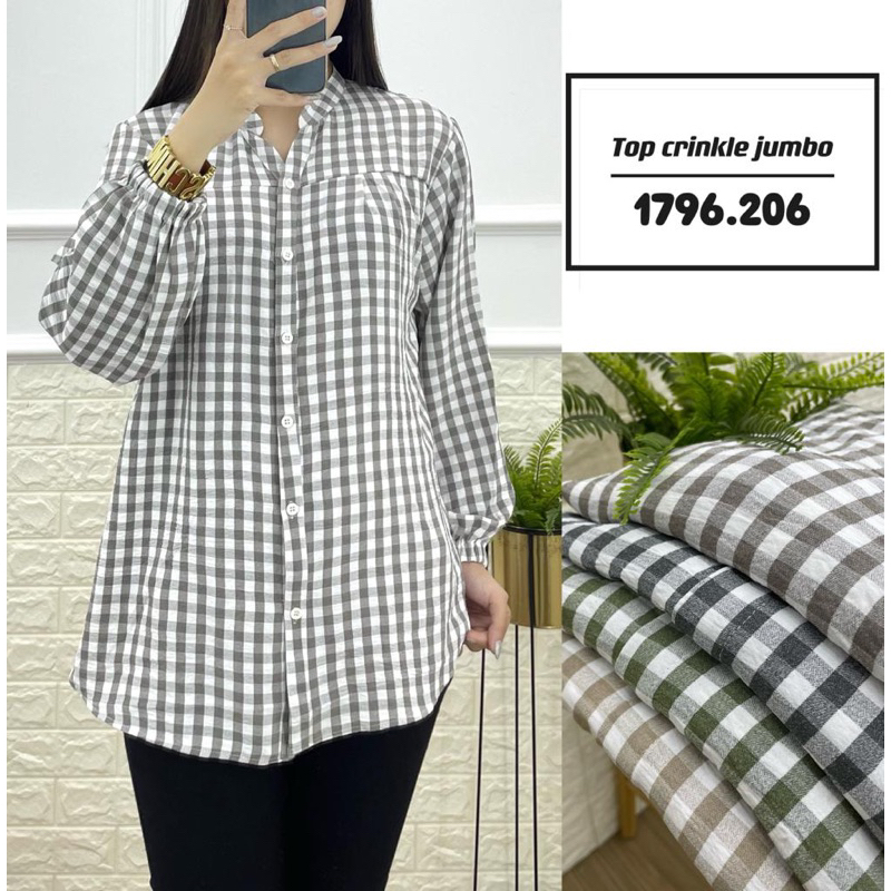 [TERBARU BISA COD] BLOUSE WANITA BAJU TUNIK WANITA TOP KATUN CRINKLE ALL SIZE WARNA RANDOM MOTIF KOT