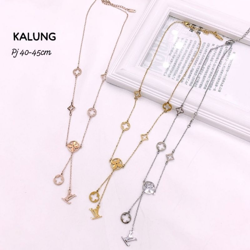 Kalung Titanium asli Motif elv Premium Quality Anti karat anti alergi necklace Stainless steel kl6