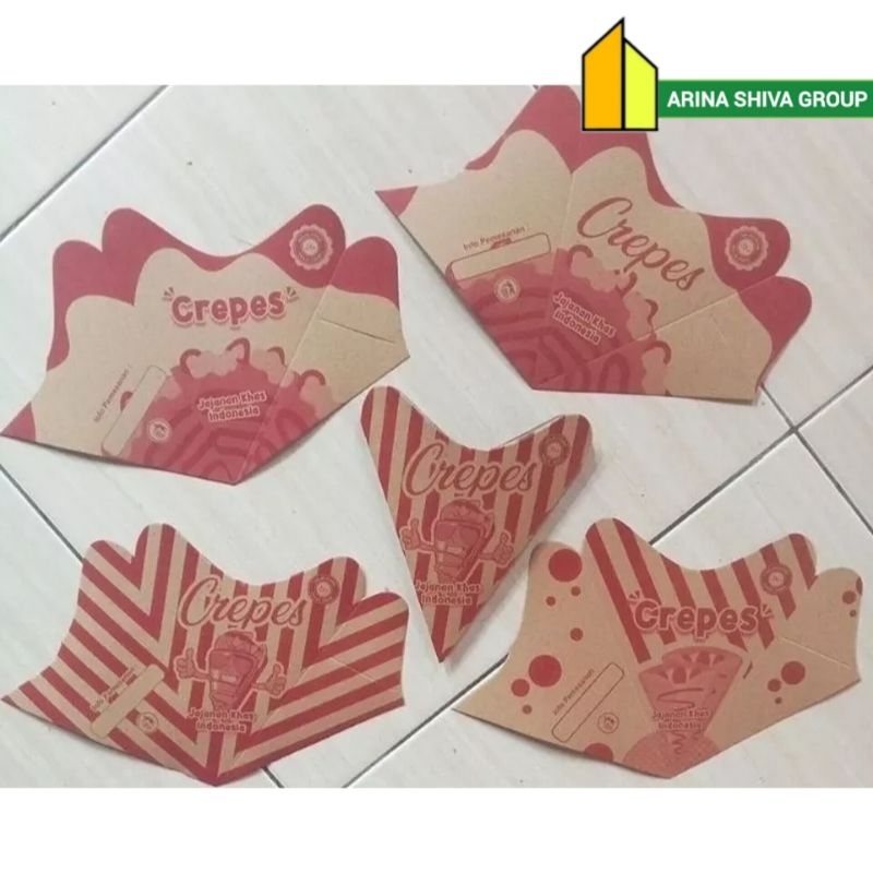 

400 LEMBAR KEMASAN CREPES 3D PAPER CRAFT SUPER QUALITY | KERTAS LEKER KREPES CRISPY HIGH QUALITY | BOX LEKKER WAFFLE CROFFLE PRODUK TERBARU | ARINA SHIVA GROUP 1910