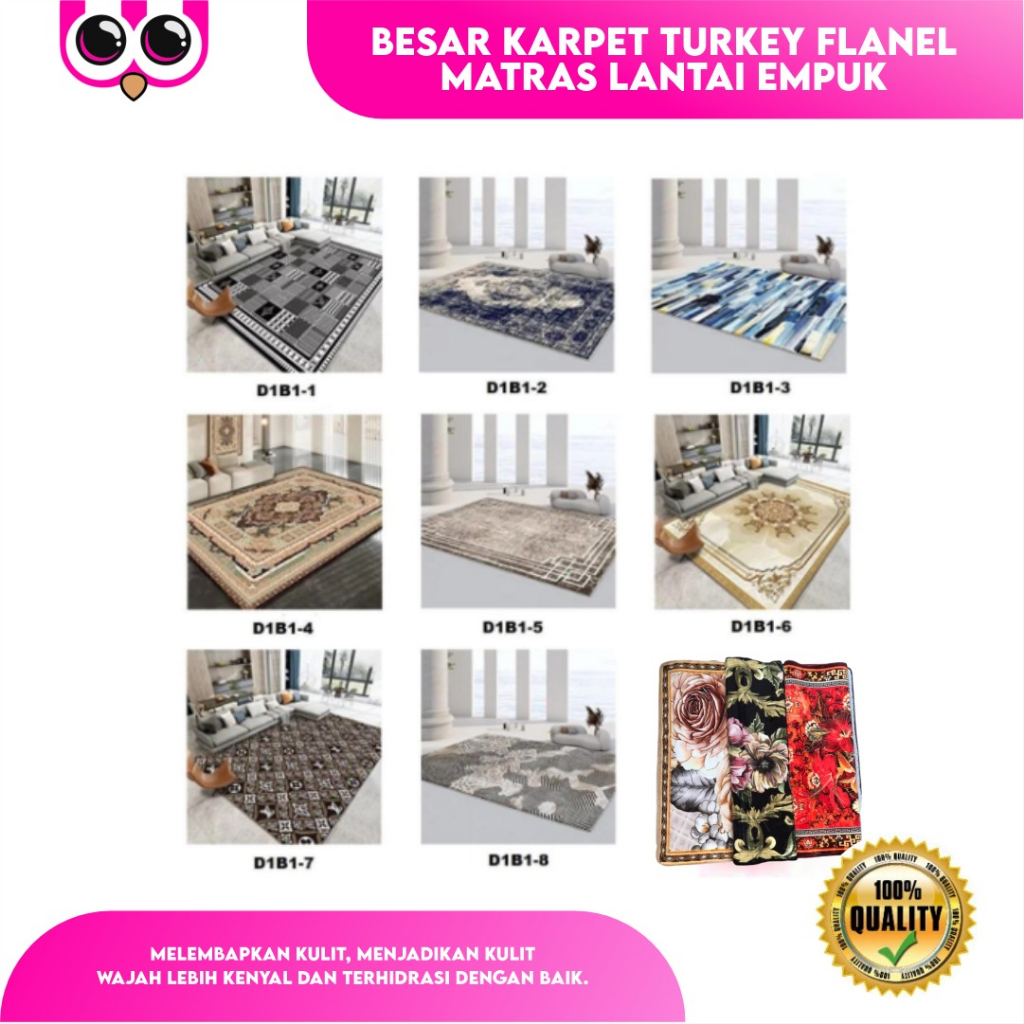 BESAR KARPET TURKEY FLANEL MATRAS LANTAI EMPUK