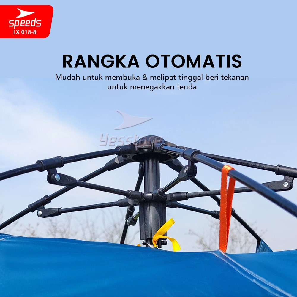 SPEEDS Tenda Camping Kemah Otomatis 4-5 Orang Lipat Portable Waterproof Anti Air Outdoor 018-8